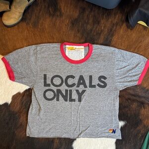 Aviator Nation “Locals Only' Ringer Boyfriend Tee